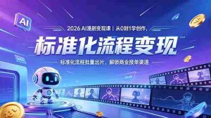 （18643期）2026AI漫剧变现课｜从0到1学创作，标准化流程批量出片，解锁商业接单渠道-OG资源站