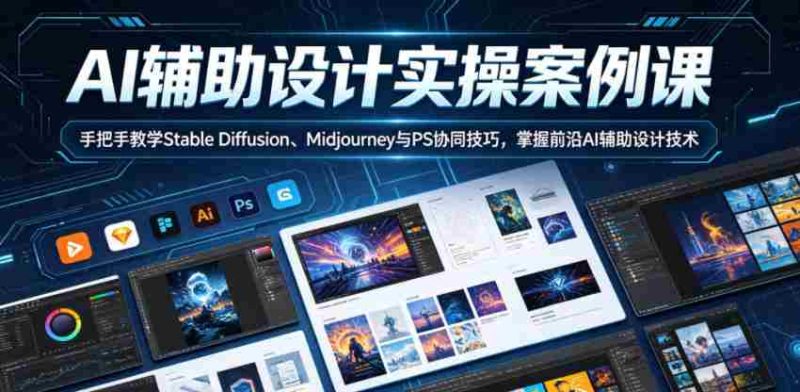 AI辅助设计实操案例课,手把手教学Stable Diffusion、Midjourney与PS协同技巧,掌握前沿AI辅助设计技术-OG资源站
