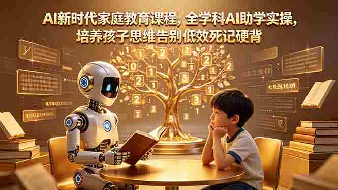 (18745期)AI新时代家庭教育课程,全学科AI助学实操,培养孩子思维告别低效死记硬背-OG资源站