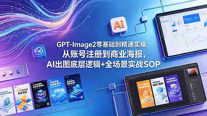 （18835期）GPT-Image2零基础到精通实操：从账号注册到商业海报，AI出图底层逻辑+全场景实战SOP-OG资源站