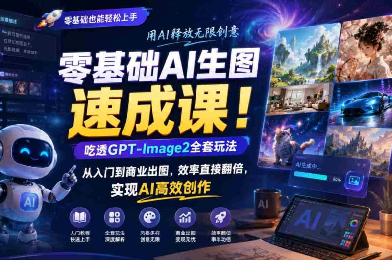 零基础AI生图速成课!吃透GPT-Image2全套玩法,从入门到商业出图,效率直接翻倍,实现AI高效创作-OG资源站