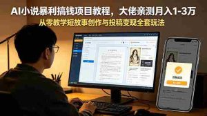 （18898期）AI小说暴利搞钱项目教程，大佬亲测月入1-3万，从零教学短故事创作与投稿变现全套玩法-OG资源站