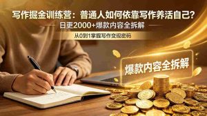 （18901期）写作掘金训练营：普通人如何依靠写作养活自己？日更2000+爆款内容全拆解-OG资源站