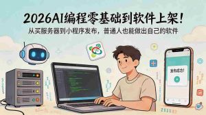 （18905期）2026AI编程零基础到软件上架！从买服务器到小程序发布，普通人也能做出自己的软件-OG资源站