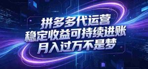 拼多多代运营，小白也能轻松月入过万，真实运营数据可查，全托管代运营-OG资源站