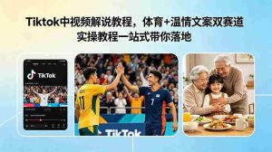 （18910期）Tiktok中视频解说教程，体育+温情文案双赛道实操教程一站式带你落地-OG资源站