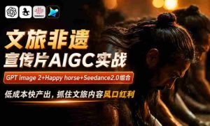 文旅非遗宣传片AIGC实战，GPT image 2+Happy horse+Seedance2.0组合，低成本快产出，抓住文旅内容风口红利-OG资源站