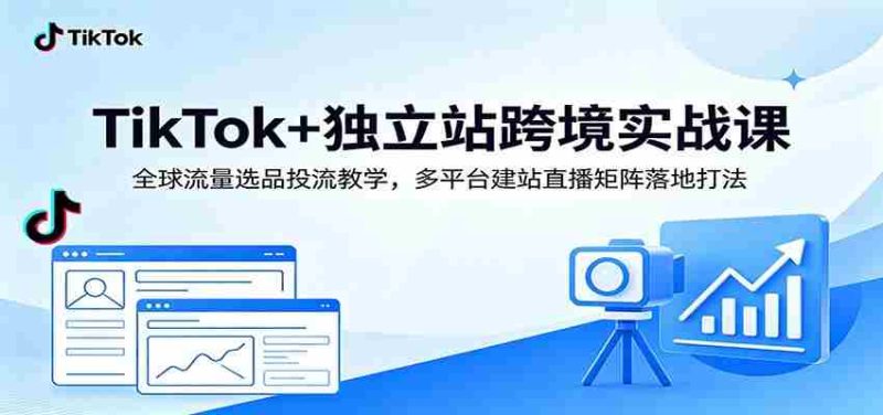 TikTok+独立站跨境实战课:全球流量选品投流教学,多平台建站直播矩阵落地打法-OG资源站