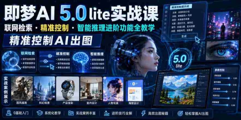 即梦AI 5.0 lite实战课，联网检索・精准控制・智能推理进阶功能全教学，精准控制AI出图-OG资源站