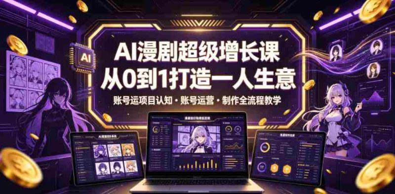 AI漫剧超级增长课，从0到1打造一人生意，项目认知・账号运营・制作全流程教学-OG资源站