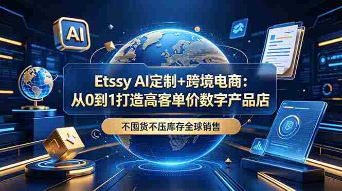 (18974期)Etsy AI定制+跨境电商:从0到1打造高客单价数字产品店,不囤货不压库存全球销售-OG资源站