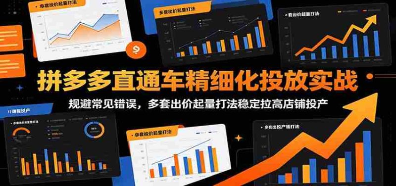 拼多多直通车精细化投放实战:规避常见错误,多套出价起量打法稳定拉高店铺投产-OG资源站