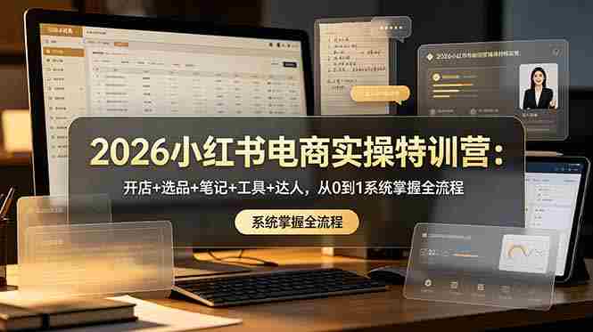 (18978期)2026小红书电商实操特训营:开店+选品+笔记+工具+达人,从0到1系统掌握全流程-OG资源站