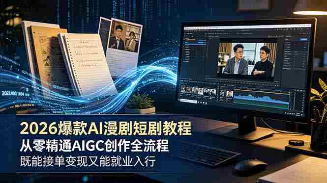 (18980期)2026 爆款 AI 漫剧短剧教程 从零精通 AIGC 创作全流程 既能接单变现又能就业入行-OG资源站