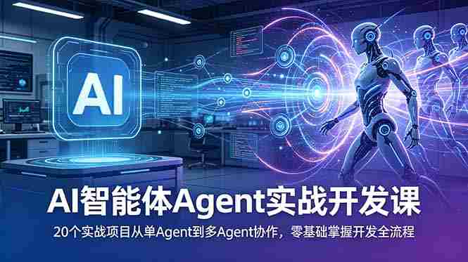 （18983期）AI智能体Agent实战开发课：20个实战项目从单Agent到多Agent协作，零基础掌握开发全流程-OG资源站
