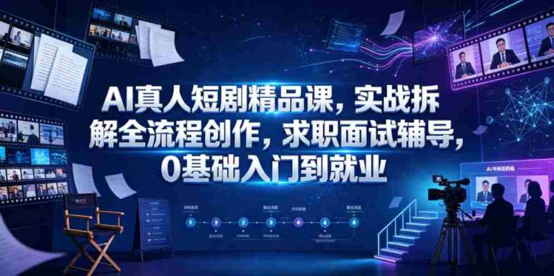 AI真人短剧精品课，实战拆解全流程创作，求职面试辅导，0基础入门到就业-OG资源站