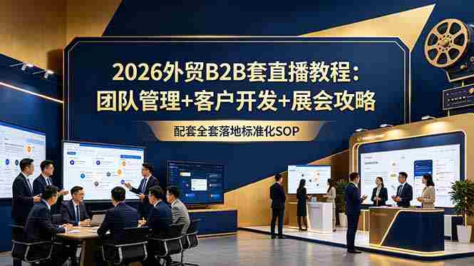 (18994期)2026外贸B2B套直播教程:团队管理+客户开发+展会攻略,配套全套落地标准化SOP-OG资源站