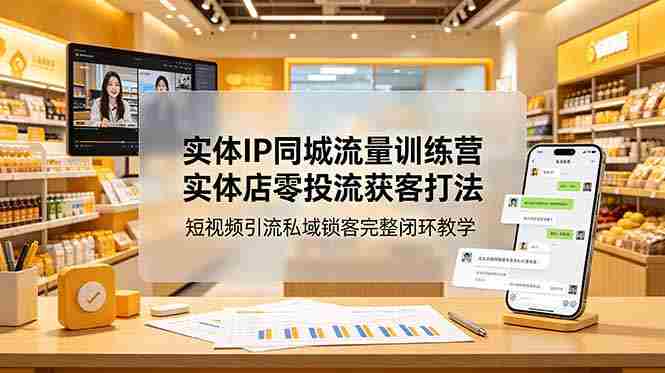 (18999期)实体IP同城流量训练营:实体店零投流获客打法,短视频引流私域锁客完整闭环教学-OG资源站