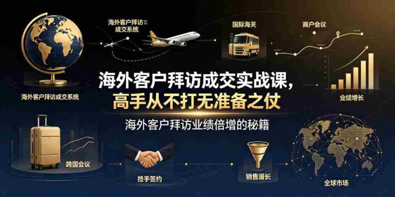 海外客户拜访成交实战课,高手从不打无准备之仗,海外客户拜访业绩倍增的秘籍-OG资源站
