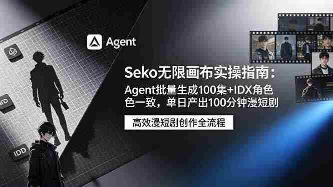 （19006期）Seko无限画布实操指南：Agent批量生成100集+IDX角色一致，单日产出100分钟漫短剧-OG资源站