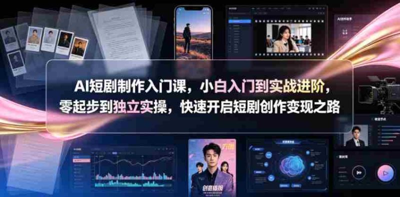 AI短剧制作入门课,小白入门到实战进阶,零起步到独立实操,快速开启短剧创作变现之路-OG资源站