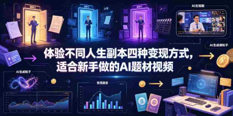 体验不同人生副本四种变现方式,适合新手做的AI题材视频-OG资源站
