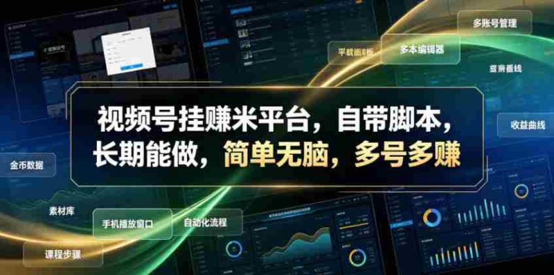 视频号挂賺米平台,自带脚本,长期能做,简单无脑,多号多賺【揭秘】-OG资源站
