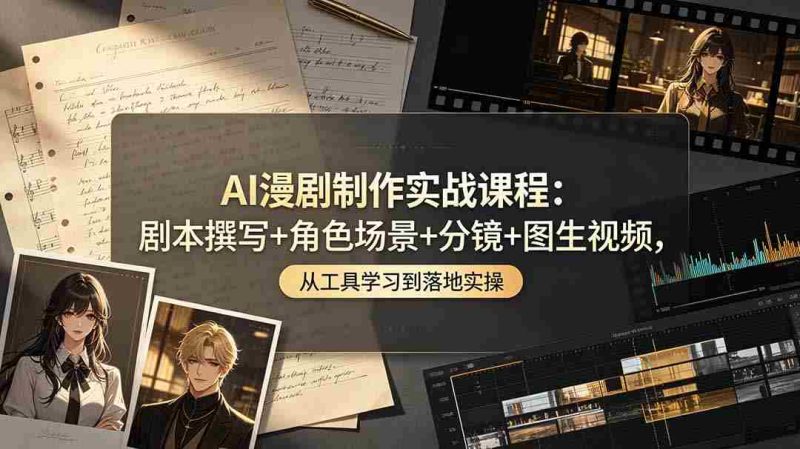 (19020期)AI漫剧制作实战课程:剧本撰写+角色场景+分镜+图生视频,从工具学习到落地实操-OG资源站