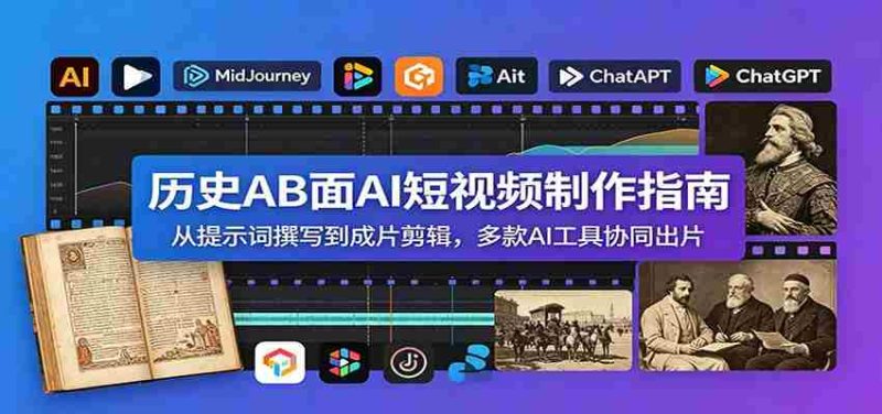 历史AB面AI短视频制作指南：从提示词撰写到成片剪辑，多款AI工具协同出片-OG资源站