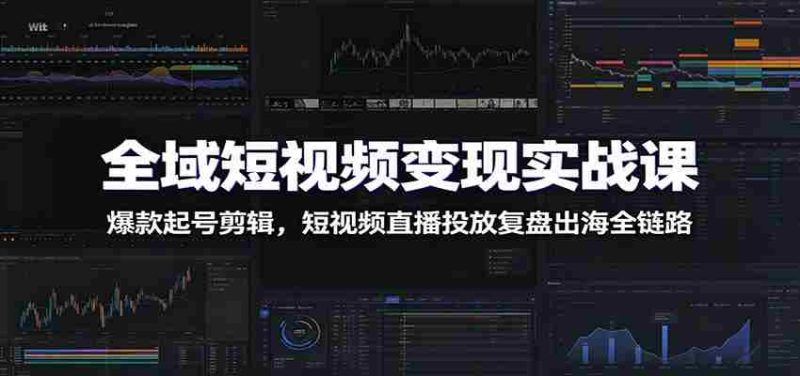 全域短视频变现实战课：爆款起号剪辑，短视频直播投放复盘出海全链路-OG资源站