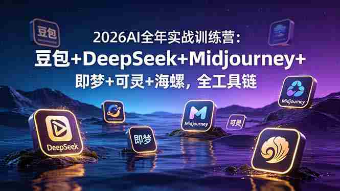 (19038期)2026AI全年实战训练营:豆包+DeepSeek+Midjourney+即梦+可灵+海螺,全工具链-OG资源站