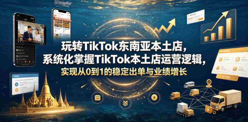 玩转TikTok东南亚本土店，系统化掌握TikTok本土店运营逻辑，实现从0到1的稳定出单与业绩增长-OG资源站
