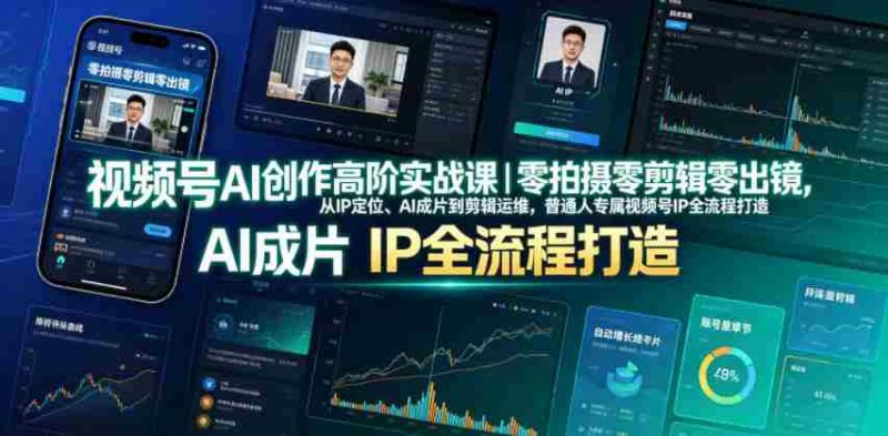 视频号AI创作高阶实战课|零拍摄零剪辑零出镜,从IP定位、AI成片到剪辑运维,普通人专属视频号IP全流程打造-OG资源站