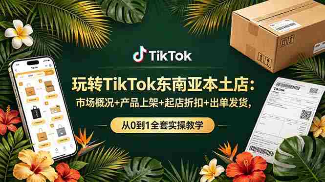(19045期)玩转TikTok东南亚本土店:市场概况+产品上架+起店折扣+出单发货,从0到1全套实操教学-OG资源站