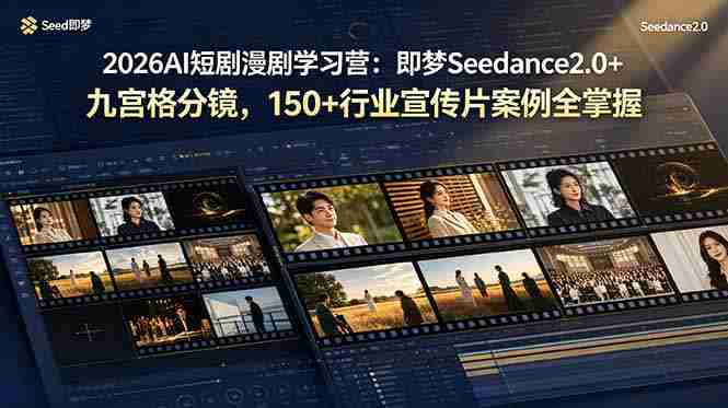 (19055期)2026AI短剧漫剧学习营:即梦Seedance2.0+九宫格分镜,150+行业宣传片案例全掌握-OG资源站