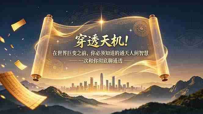 (19063期)付费文章:穿透天机!在世界巨变之前,你必须知道的通天人间智慧 一次和你彻底聊通透-OG资源站
