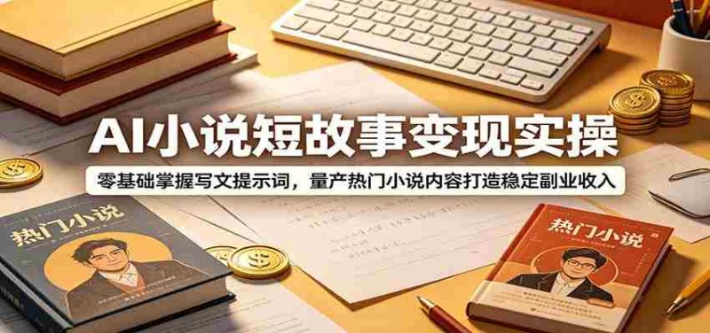 AI小说短故事变现实操：零基础掌握写文提示词，量产热门小说内容打造稳定副业收入-OG资源站