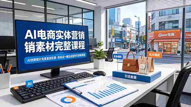 （19076期）AI电商实体营销素材完整课程，AI创意短片完美复刻实景，实体店一键生成宣传引流短视频-OG资源站