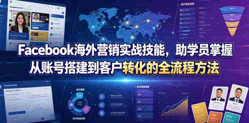 Facebook海外营销实战技能,助学员掌握从账号搭建到客户转化的全流程方法-OG资源站