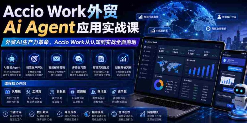 Accio Work外贸Ai Agent应用实战课,外贸AI生产力革命,Accio Work从认知到实战全面落地-OG资源站