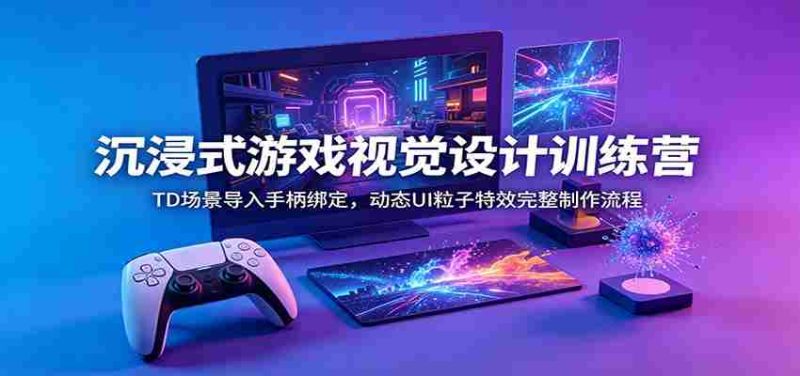 沉浸式游戏视觉设计训练营：TD场景导入手柄绑定，动态UI粒子特效完整制作流程-OG资源站