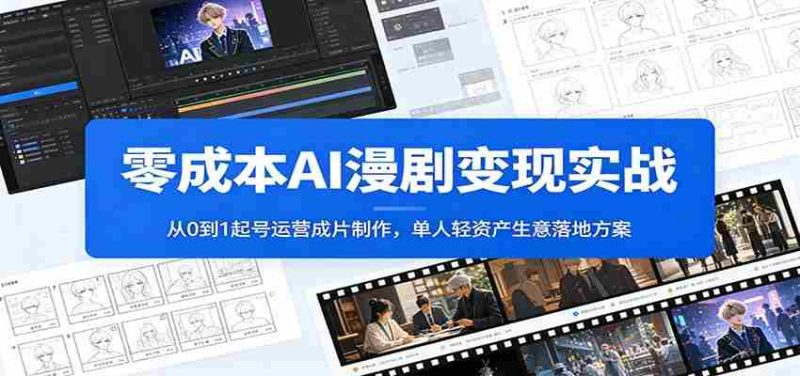 零成本AI漫剧变现实战:从0到1起号运营成片制作,单人轻资产生意落地方案-OG资源站