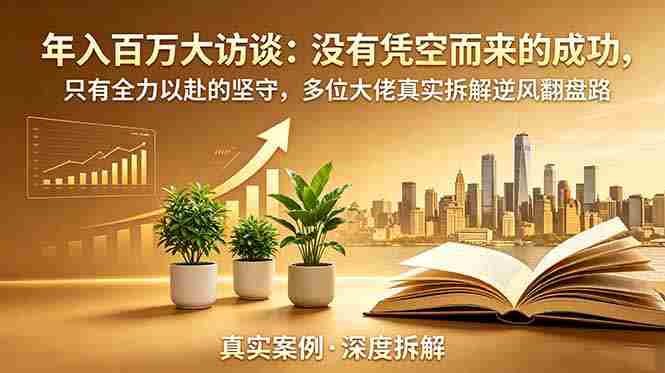 （19099期）年入百万大访谈-更新：没有凭空而来的成功，只有全力以赴的坚守，多位大佬真实拆解逆风翻盘路-OG资源站