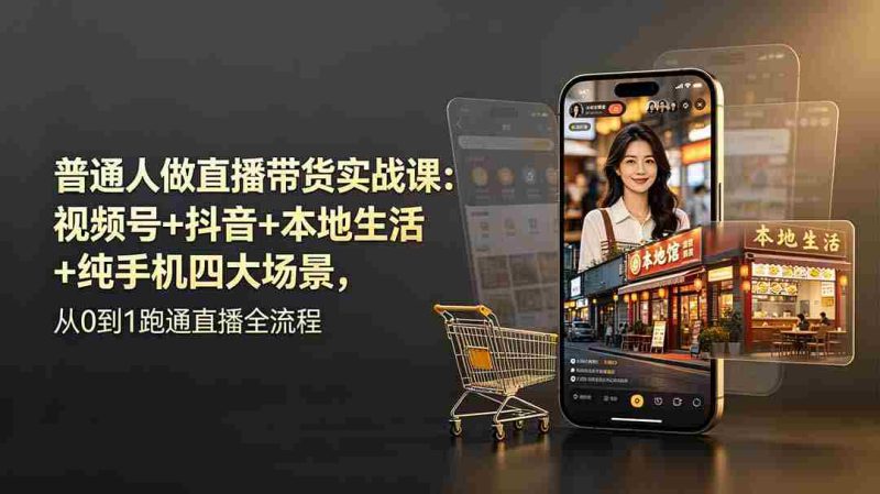 (19111期)普通人做直播带货实战课:视频号+抖音+本地生活+纯手机四大场景,从0到1跑通直播全流程-OG资源站
