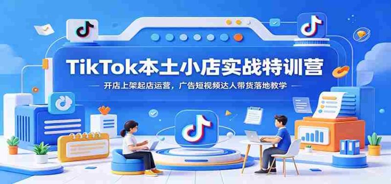 TikTok本土小店实战特训营：开店上架起店运营，广告短视频达人带货落地教学-OG资源站
