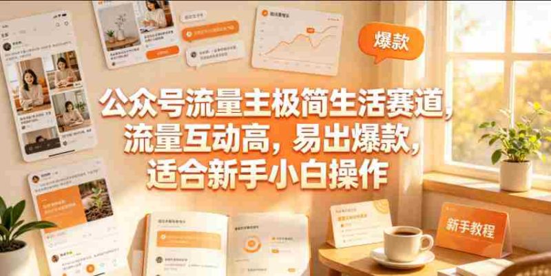 公众号流量主极简生活赛道,流量互动高,易出爆款,适合新手小白操作-OG资源站