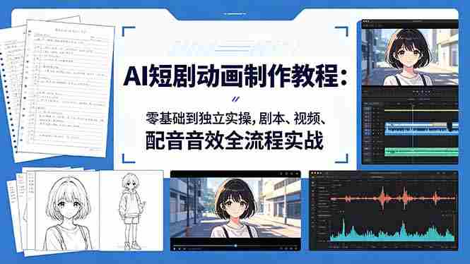 (18351期)AI短剧动画制作教程:零基础到独立实操,剧本、视频、配音音效全流程实战-OG资源站