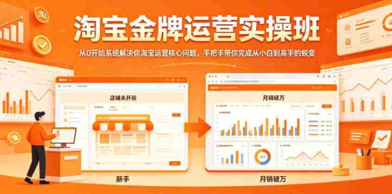 淘宝金牌运营实操班，从0开始系统解决你淘宝运营核心问题，手把手带你完成从小白到高手的蜕变-OG资源站