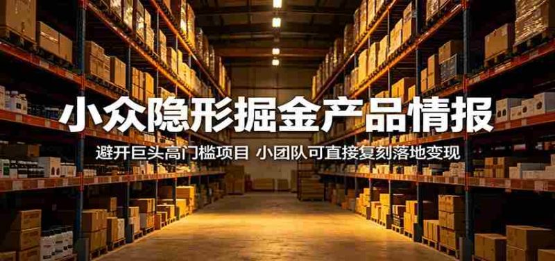 小众隐形掘金产品情报:避开巨头高门槛项目,小团队可直接复刻落地变现-OG资源站