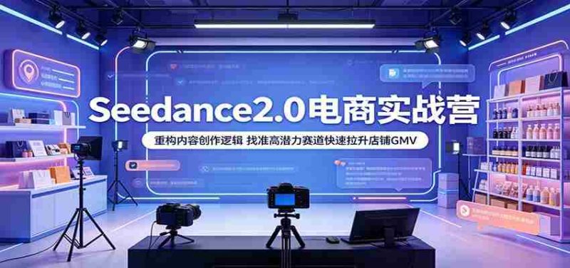 Seedance2.0电商实战营:重构内容创作逻辑,找准高潜力赛道快速拉升店铺GMV-OG资源站